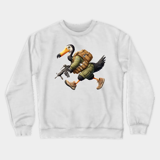 Tactical Dodo Bird Crewneck Sweatshirt by Rawlifegraphic